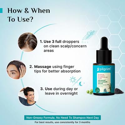 Pilgrim Redensyl and Anagain Advanced Hair Growth Serum 30 ml - Hair Serums