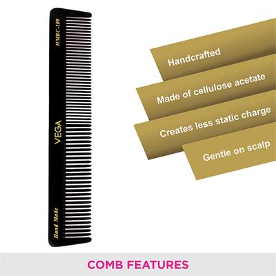 Vega General Grooming Hair Comb for Men and Women, Black (VC2HMBC-109) 2's - Hair Combs