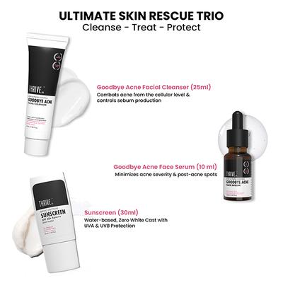 ThriveCo Acne-Free Sun Defense Kit (Anti-Acne Serum + Face Wash + SPF 50 PA++++ Sunscreen) 1's - Facial Kits
