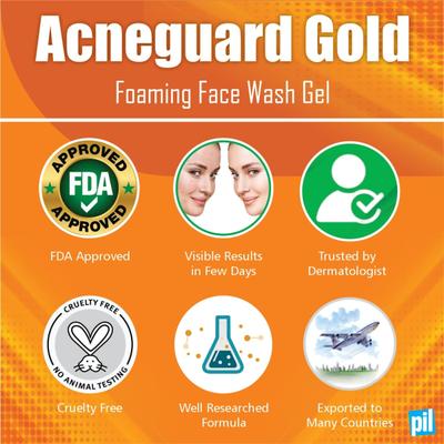 Acneguard Gold Foaming Face wash Gel 150 ml - Face Washes