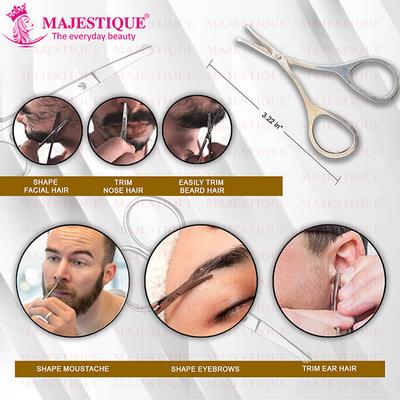 Majestique Nasal Beauty Scissor, Rounded- Tip Mini Scissor for Eyebrow, Ear Hair, Face Hair, Nails 1's - Callus Shavers & Stones