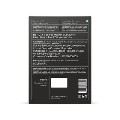 Beardo Men Mariner And Freed Marina Bae Fragrance Long Lasting Pocket Perfume - 20ml Each 1's - Men Perfumes (Edt/Edp)