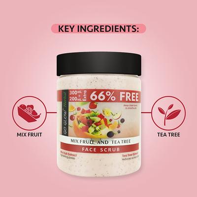 Berina Go Glow By Berina Mix Fruit & Tea Tree Face Scrub 500 ml - Scrubs & Exfoliants