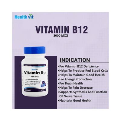 Healthvit Vitamin B12 Methylcobalmin-Tablets 60's - Multi-Vitamins