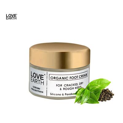 Love Earth Organic Foot Cream With Green Tea & Jojoba Oil(Simmondsia Chinensis) 50 gm - Foot Creams & Lotions