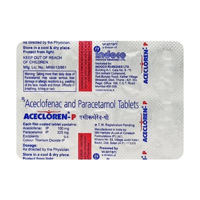 Acecloren P Tablet 10'S - Pain relief-Ano