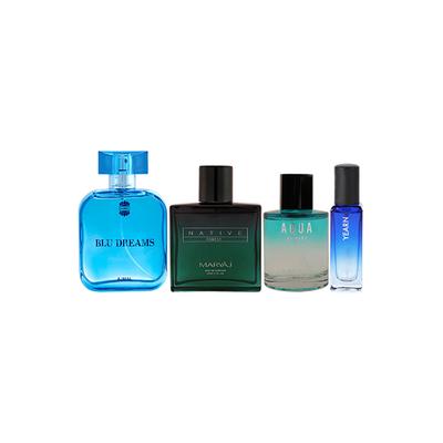 Ajmal Blu Dreams & Maryaj Aqua Brooke & Native Forest EDP & Yearn EDP Pack of 4 20 ml - Women Perfumes (Edt/Edp)