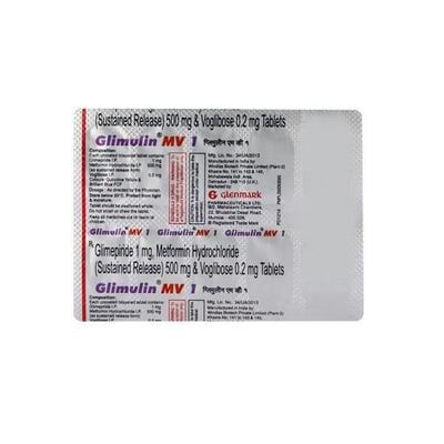 Glimulin MV 1mg Tablet 10'S - Diabetes-Ant