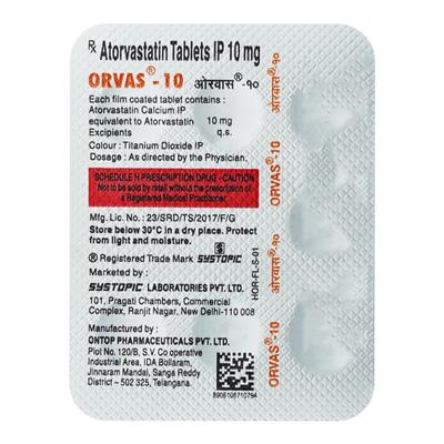 Orvas 10mg Tablet 7'S - High Cholesterol-Dys