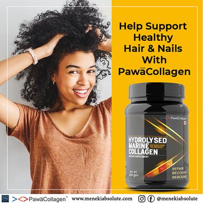 PawaCollagen Hydrolysed Marine Collagen Dietary Supplement Powder 250 gm - Hair & Skin