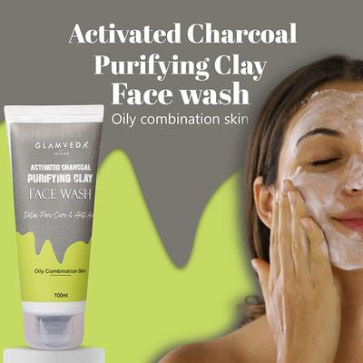 Glamveda Activated Charcoal Detox Face WashBlackhead Removal, Deep Cleansing 100 ml - Face Wash & Cleansers
