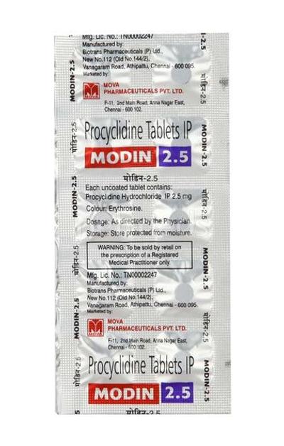Modin 2.5mg Tablet 10'S - Parkinsonism-Apd
