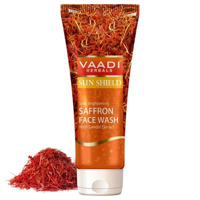 Vaadi Herbals Sun Shield Skin Whitening Face Wash - Saffron with Sandal Extract 60 ml - Face Wash & Cleansers