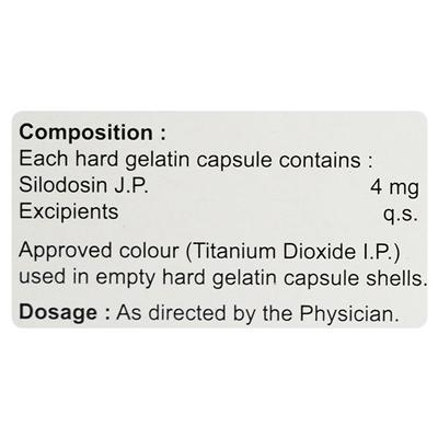 Silocap 4Mg Capsule 10's - Bladder And Prostate Disorders-Dru