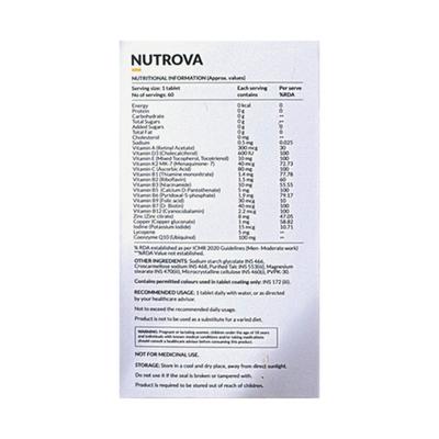 NUTROVA MULTIVITAMIN FOR MEN (VEG) Tablet 60's - Supplements-Vam