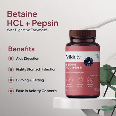 Miduty Betaine HCL + Pepsin Capsule 60's - Multi-Vitamins