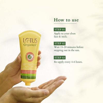 Lotus Organics Sheer Brightening Mineral Sunscreen Spf 50 50 gm - Face Sunscreen