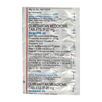 Olmark 20mg Tablet 15'S - Hypertension-Ang