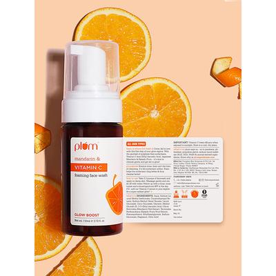 Plum Vitamin C Foaming Face Wash with Mandarin Glow Boost 110ml - Face Washes