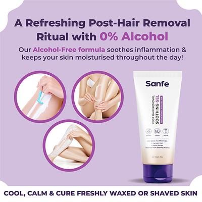 Sanfe Post Hair Removal Soothing Gel for Women Prevents from Razor Bumps Minimizes Ingrown Hair 50 gm - Hair Removal Cream