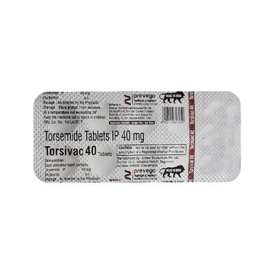 TORSIVAC 40 Tablet 10's - Hypertension-Diu