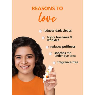 Plum 3% Vitamin C, 3% Peptide & 3% Caffeine Under Eye Cream with Mandarin Fragrance-Free 15ml - Under Eye Creams & Serums