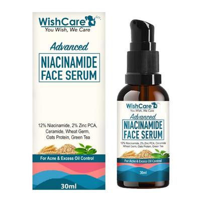WishCare 12% Niacinamide Serum for Acne- Acne Marks- Blemishes & Oil Balancing with 2% Zinc & Oats 30 ml - Face Serum