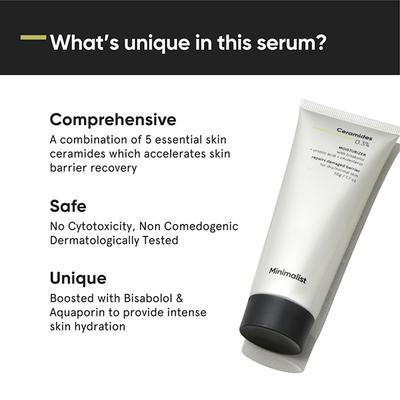 Minimalist Ceramides 0.3% + Bisabolol Strengthens and repair Skin Barrier, Hydrates & Soothes 50 gm - Face Moisturizers