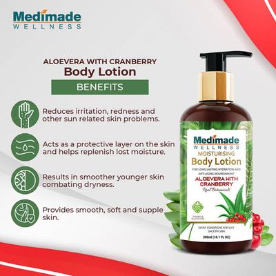 Medimade Aloevera With Cranberry Moisturizing Body Lotion (Pack of 2) 1's - Lotions & Creams