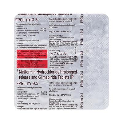 FPGLI M 0.5 Tablet 15's - Diabetes-Ant