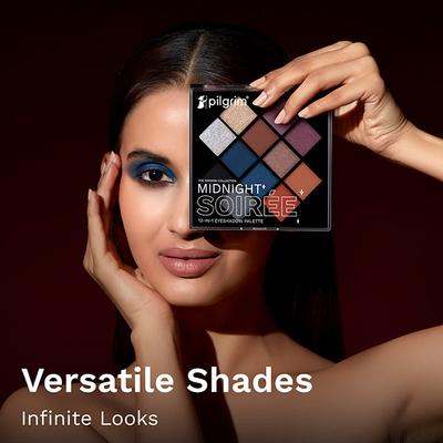 Pilgrim Eyeshadow Midnight Soiree 12-in-1 Highly Pigmented Shades For The Ultimate Glam 24 gm - Eyeshadow, Bases & Primers