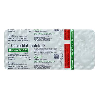 CARVENOL 3.125 Tablet 10's - Hypertension-Bet