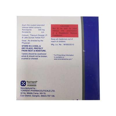 RANOLAZ 500mg Tablet 15's - Angina