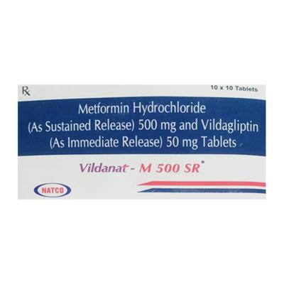 VILDANAT M 500 SR Tablet 10's - Diabetes-Ant
