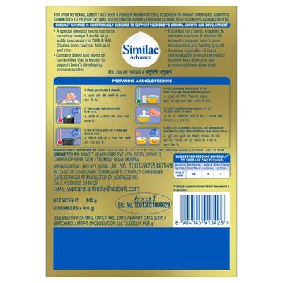 Similac Advance Follow Up Formula Stage 2 Powder (6 to 12 months) Refill Pack 800 g - Baby And Infant Supplements