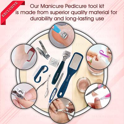 Majestique Professional Manicure And Pedicure Tools Kit For Smooth, Beautiful Feet - Multicolor 7's - Manicure & Pedicure Kits