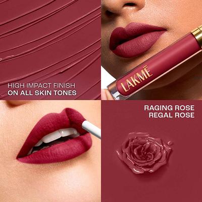 Lakme Rouge Bloom Matte Lip Liquid Regal Rose 102 3.5 ml - Liquid Lipsticks