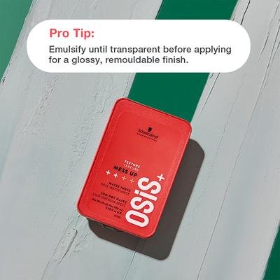 Schwarzkopf Professional OSiS+ Mess Up Hair Styling Matte Paste,Easy to Mould,Easy to apply and Wash, Vegan, Medium Hold, Dry and Non-Greasy, Matte finish, Pomade 100 ml - Hair Gels & Waxes