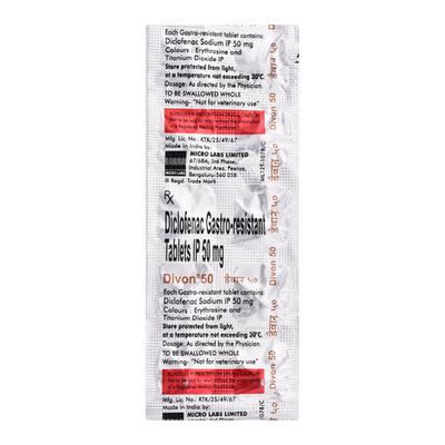 Divon 50mg Tablet 10'S - Pain relief-Nsa