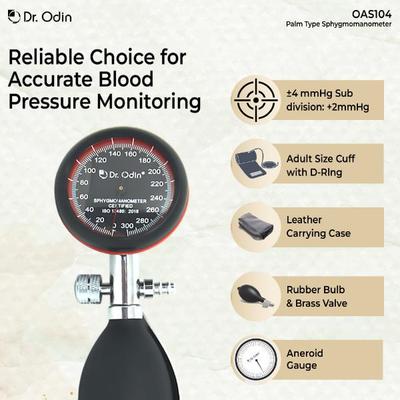 Dr. Odin Aneroid Sphygmomanometer Palm Type (OAS-104) 1's - Health Monitors And Equipment