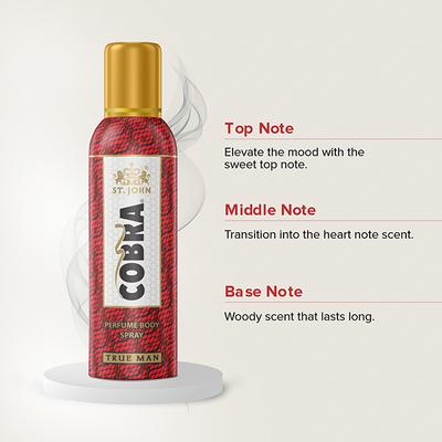 St. John Cobra True Man Body Spray 100 ml + Cobra Music Body Spray 100 ml - Men Deodorants/Roll-Ons