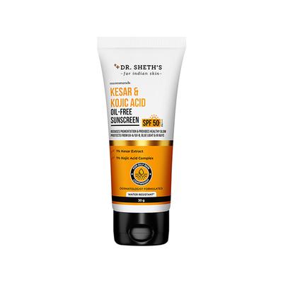 Dr. Sheth's Kesar & Kojic Acid Oil-Free Sunscreen SPF 50+ PA++++ 30 gm - Face Sunscreen