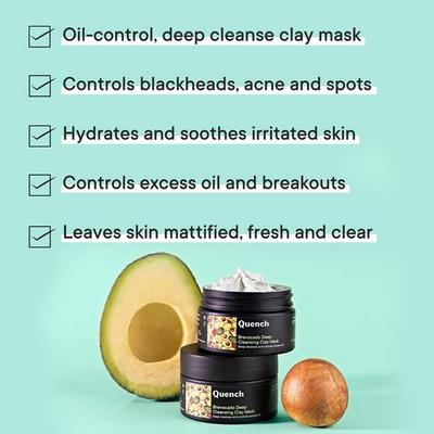 Quench Botanics Bravocado Deep Cleansing Clay Mask 50 ml - Masks & Peels