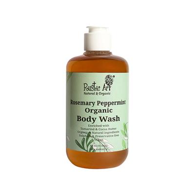 Rustic Art Organic Rosemary Peppermint Organic Body Wash Liquid 300 ml - Shower Gels & Body Wash