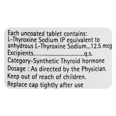 EUTHYROX 12.5mcg Tablet 100's - Hypothyroidism