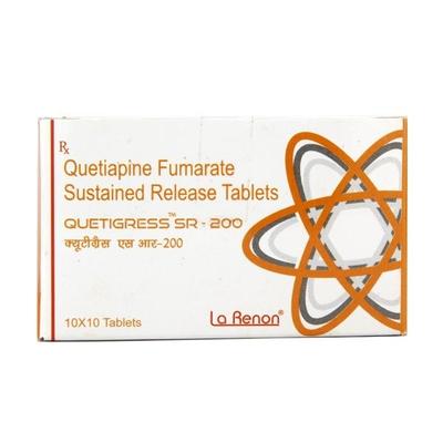 Quetigress SR 200mg Tablet 10'S - Schizophrenia-Aps