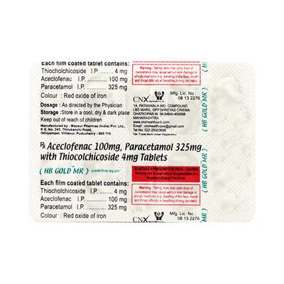 Hb Gold Mr Tablet 10's - Pain relief-Nsa