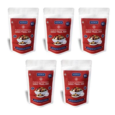 Keeros Fusion Supersnack Indo Trail Mix (Pack of 5 x 35 gm) - Nutritional Bars