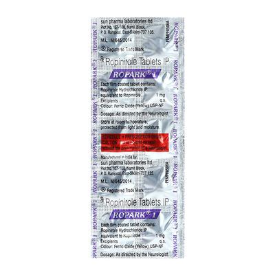 Ropark 1mg Tablet 10'S - Parkinsonism-Apd