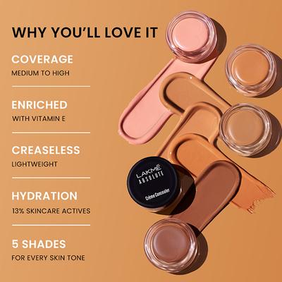 Lakme Unreal Cover Creme Concealer Lightweight & Hydrating, Sand, 3.9gm - Concealer